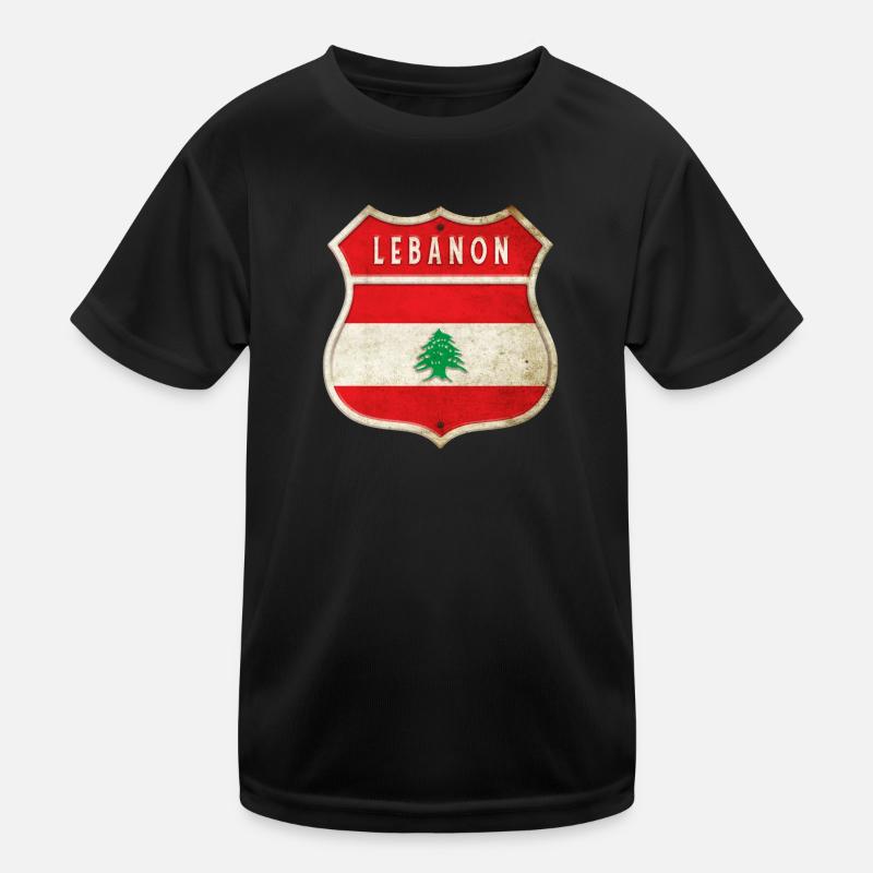 Conception des drapeaux des armoiries du Liban T-shirt sport Enfant