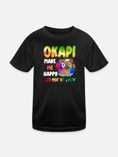 Okapi Wächter des Waldes - Kinder Funktions-T-Shirt - Schwarz