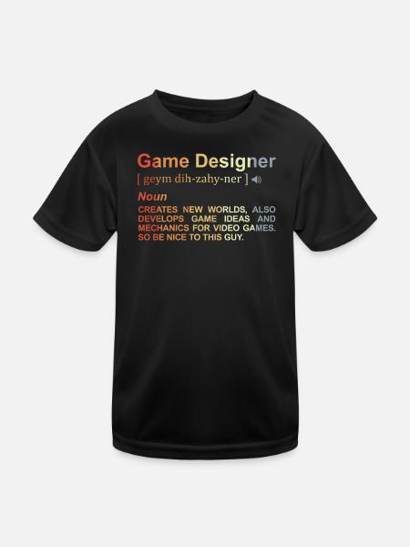 Définition du concepteur de jeu - T-shirt sport Enfant - noir - Devant