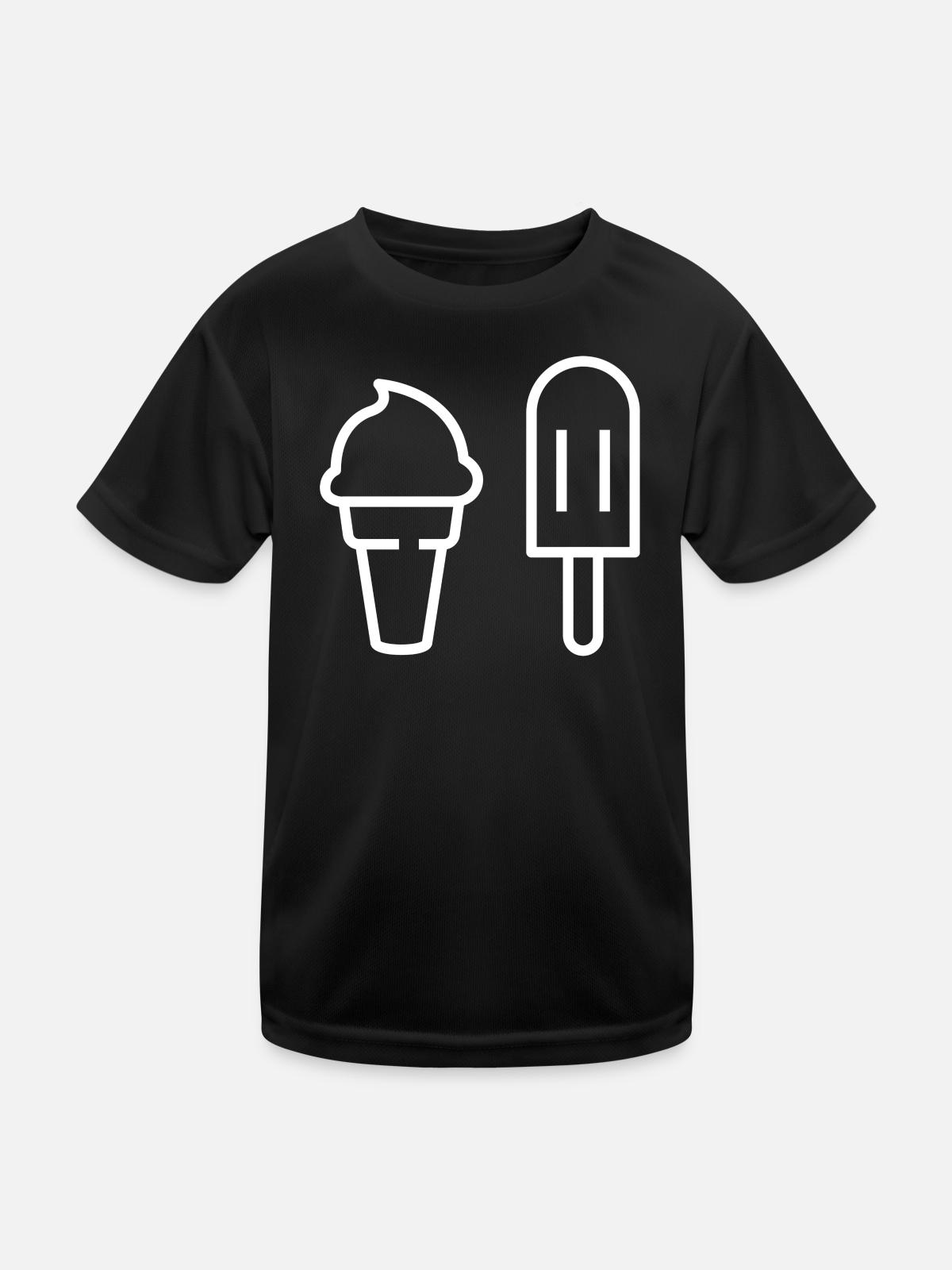 Ich will Eis - Kinder Funktions-T-Shirt - Schwarz - Vorne