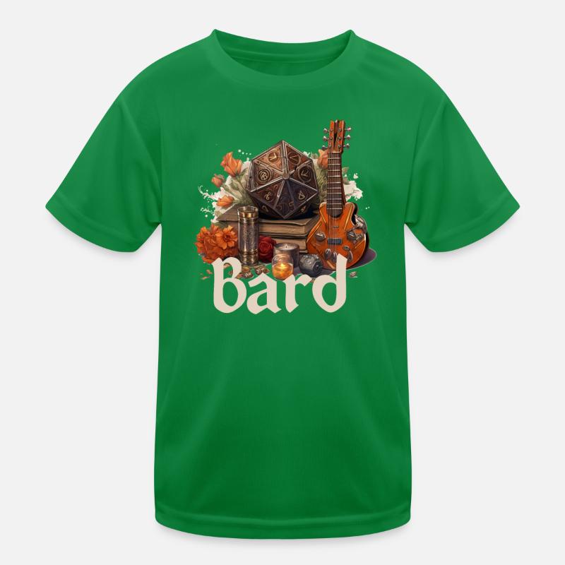 Barde mit W20 & Items – Fantasy RPG Design Kinder Funktions-T-Shirt