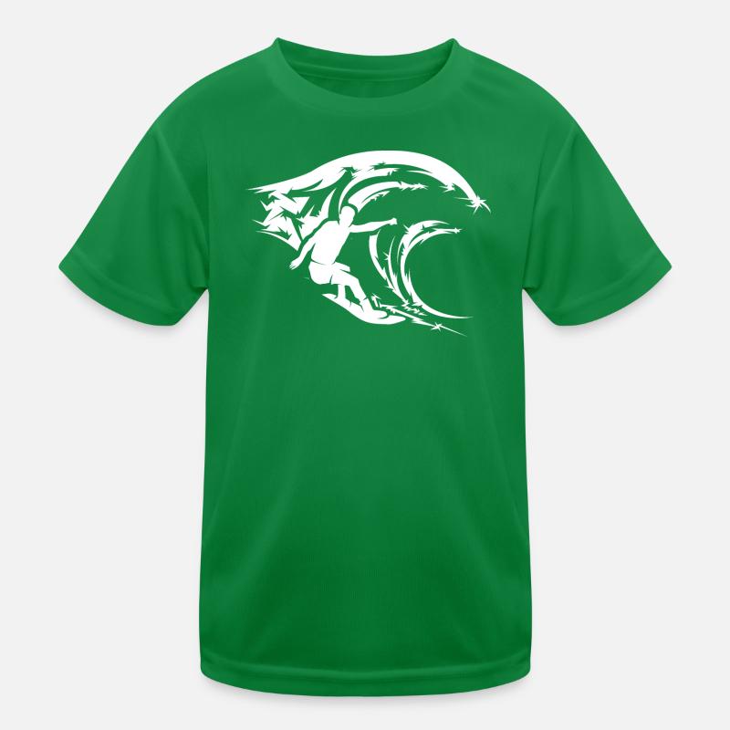 Surf Vagues Eau Mer Symbole Surfeur Icône T-shirt sport Enfant