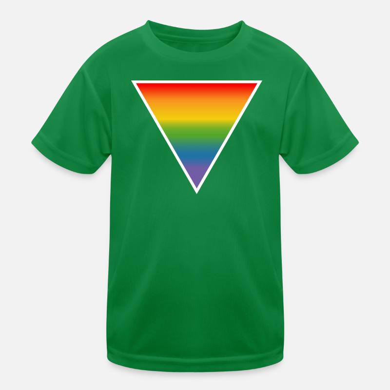 Rainbow LGBTQIA triangle white Kids Functional T-Shirt