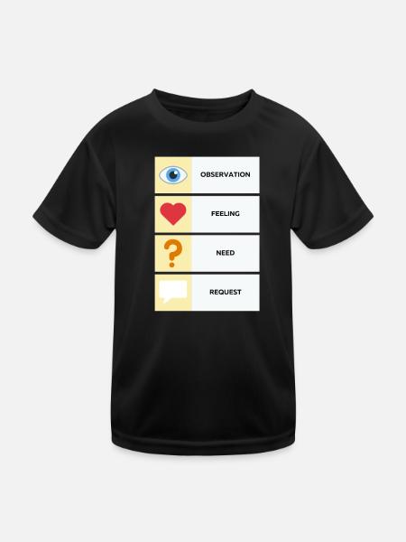 Gewaltfreie Kommunikation (Englisch) - Kinder Funktions-T-Shirt - Schwarz - Vorne