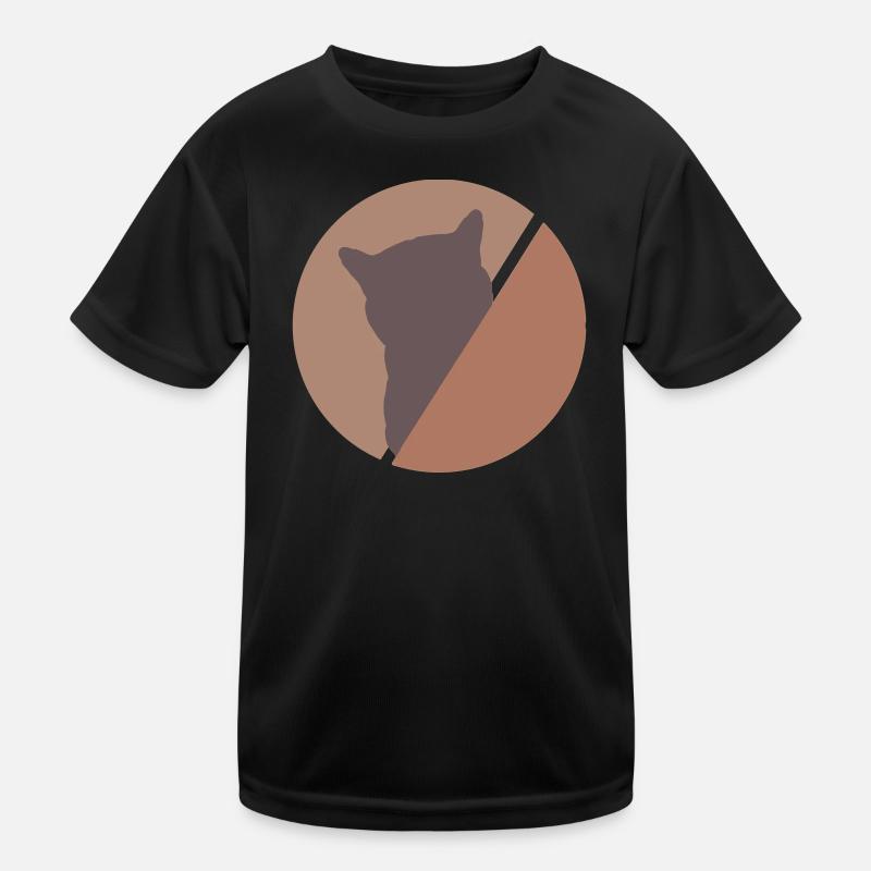 Neugierige Katze Kinder Funktions-T-Shirt