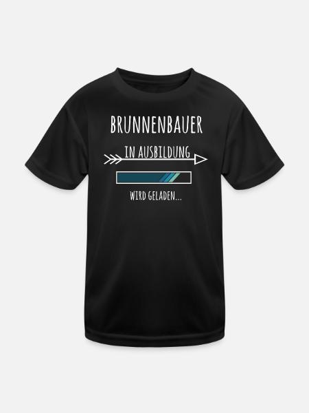 Brunnenbauer Ausbildung Geschenk - Kinder Funktions-T-Shirt - Schwarz - Vorne