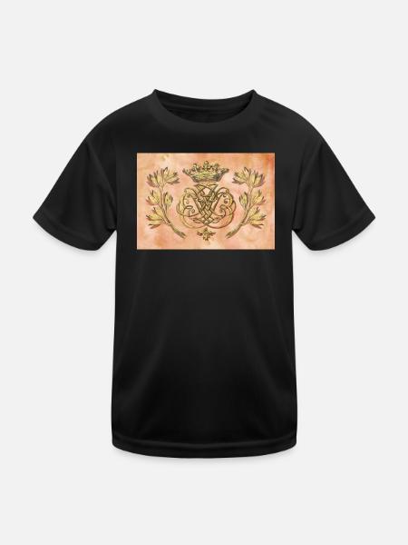 Bach Siegel / Monogramm / Wappen / Insignien - Kinder Funktions-T-Shirt - Schwarz - Vorne