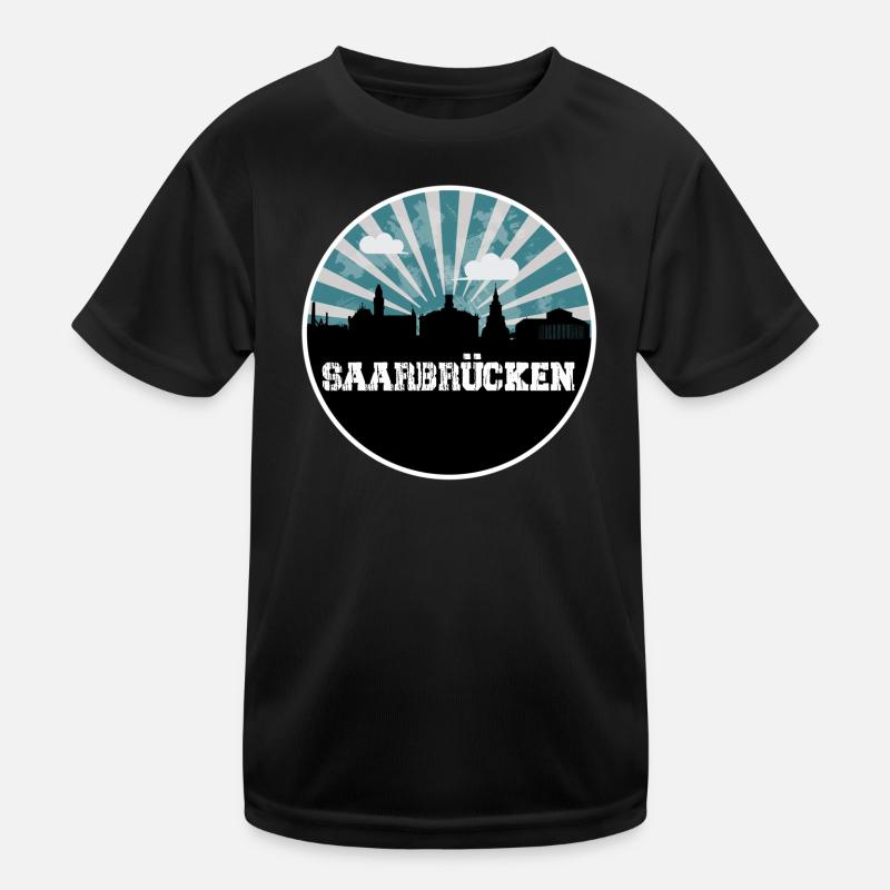 Saarbrücken Blue Hour Skyline T-shirt sport Enfant