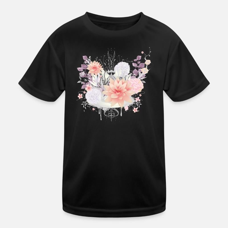 Composition of water lilies and hydrangea flowers Kids Functional T-Shirt