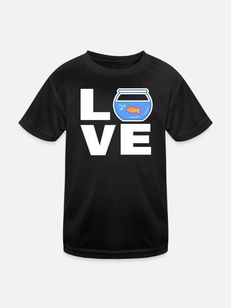 Haustiere Goldfisch Spruch Kuscheltier Aquarium - Kinder Funktions-T-Shirt - Schwarz - Vorne
