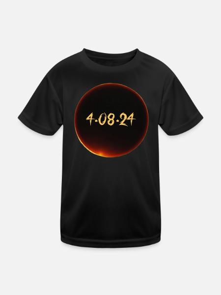 Solar Eclipse 2024 - Kids Functional T-Shirt - black - Front
