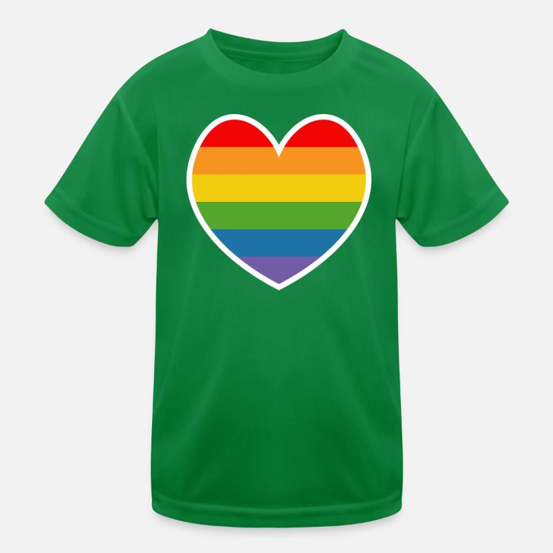 LGBT QUEER HERZ Regenbogen Tshirt Design white Kinder Funktions-T-Shirt