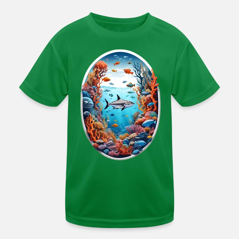 Marine Animals-Fish Kids Functional T-Shirt