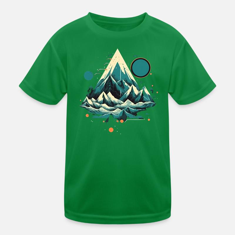 Fascinating mountain landscape with northern lights Kids Functional T-Shirt