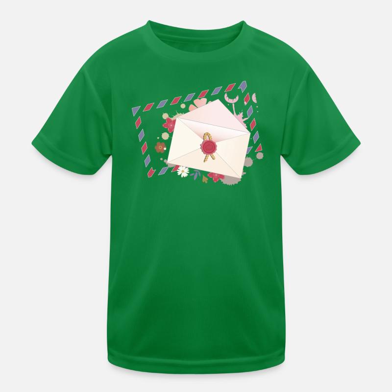 Enveloppe florale avec fleurs et bordure de la poste aérienne T-shirt sport Enfant