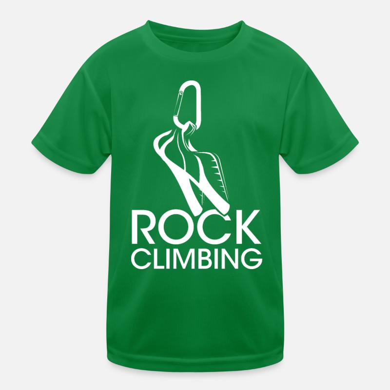 rock climbing klettern Kletterer Symbol Schuhe Kinder Funktions-T-Shirt