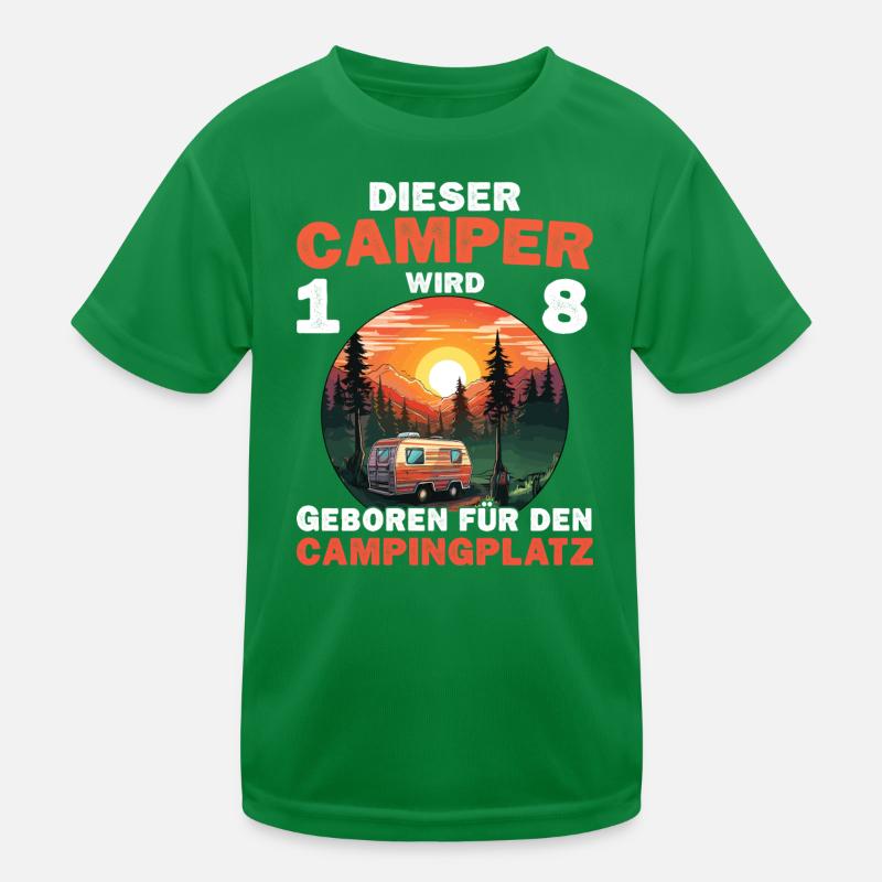Camper 18 Geburtstag Camping Wohnmobil Campen Kinder Funktions-T-Shirt