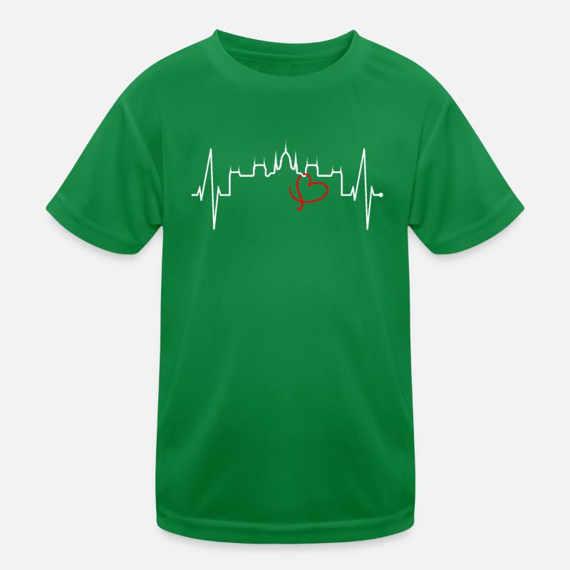 Budapest Skyline Herzschlag Ungarn Herz Budapester Kinder Funktions-T-Shirt