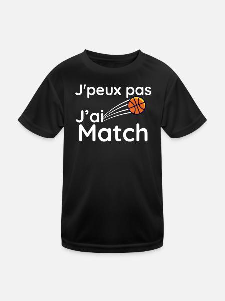 j'e peux pas j'ai match - T-shirt sport Enfant - noir - Devant