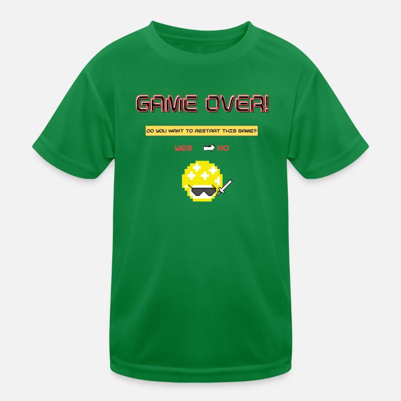 Pixel Art 8 Bit Retro Game Over Kids Functional T-Shirt