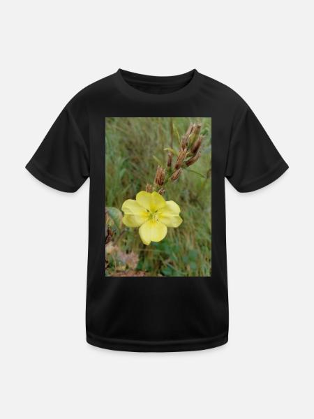 Guten Morgen gelbe Nachtkerze - Kinder Funktions-T-Shirt - Schwarz - Vorne