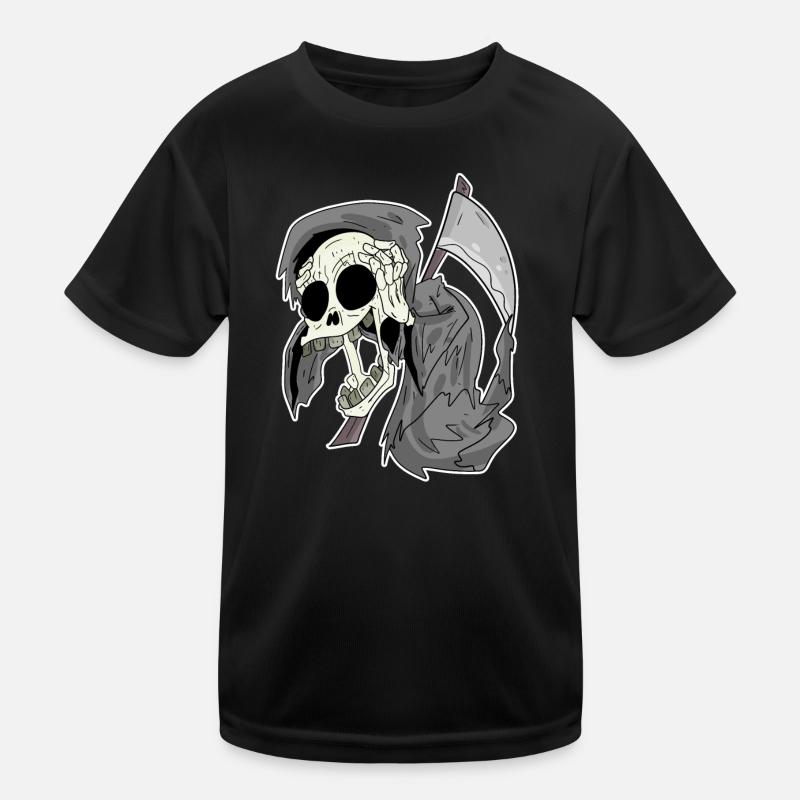 Grim Reaper laughs funny laugh Kids Functional T-Shirt