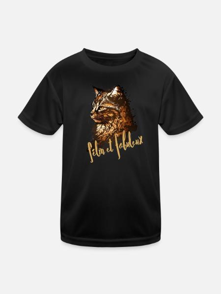 Fabulous Feline Splatter - Kids Functional T-Shirt - black - Front