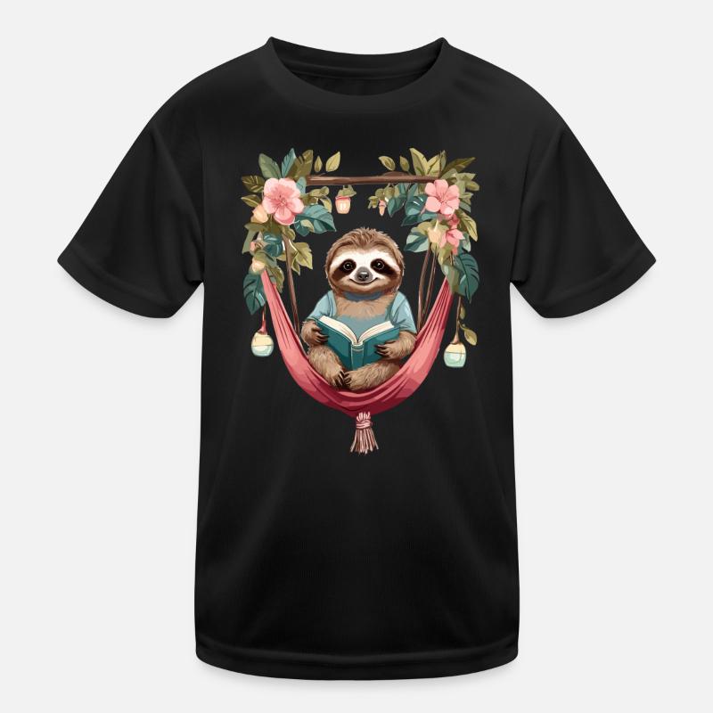 Cute sloth in hammock Kids Functional T-Shirt