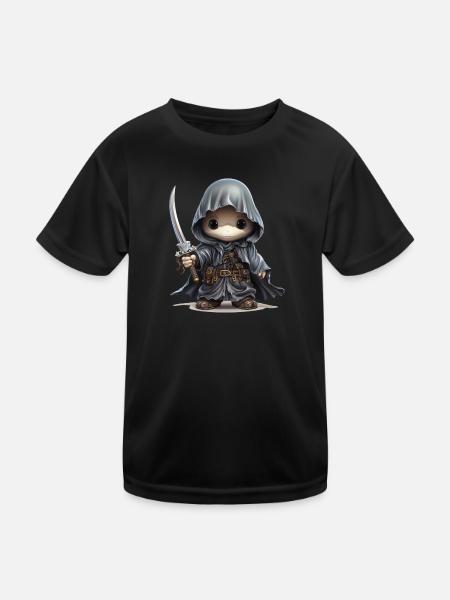 Süßer Geist Mit Dolch Fantasy Shirt - Kinder Funktions-T-Shirt - Schwarz - Vorne