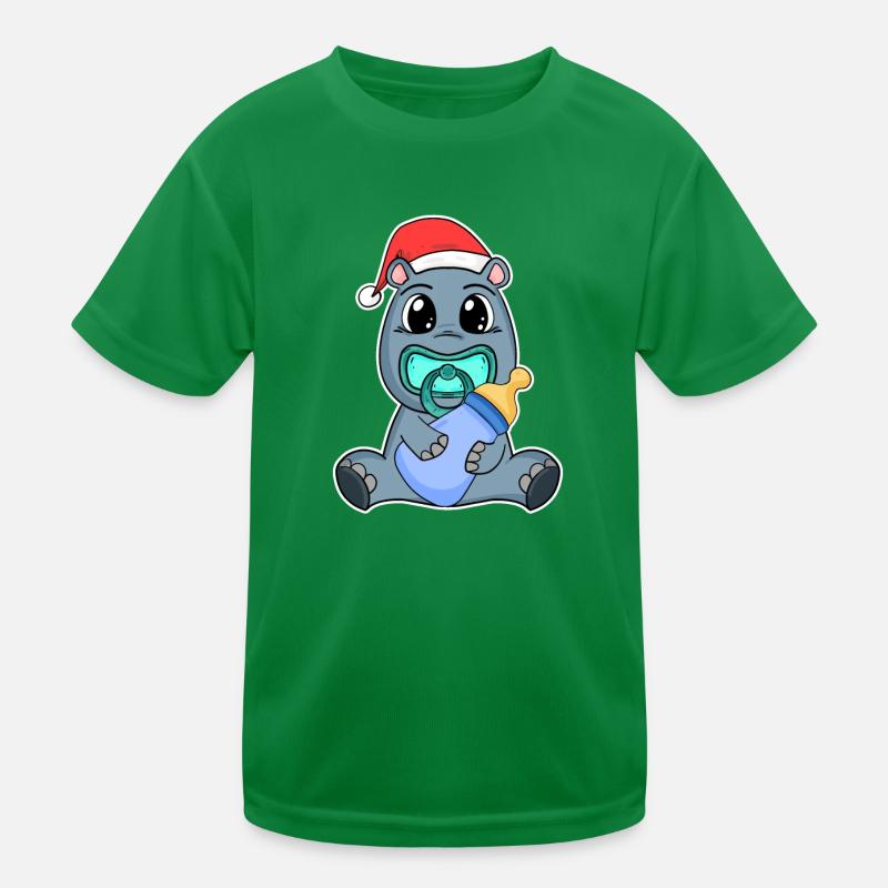 Hippopotame Bébé Noël T-shirt sport Enfant