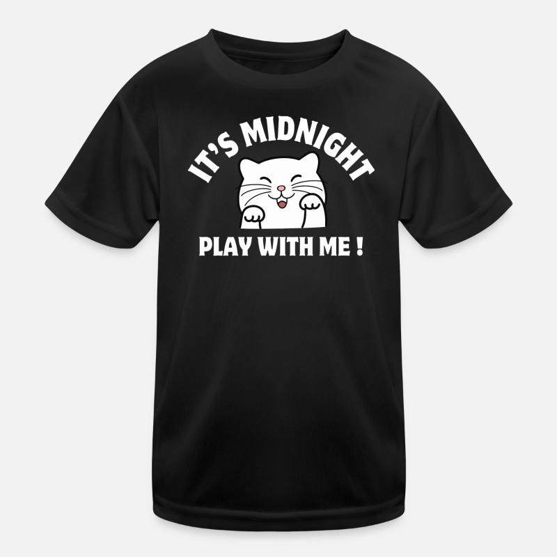 Midnight, Cat, Cat Humor Kids Functional T-Shirt