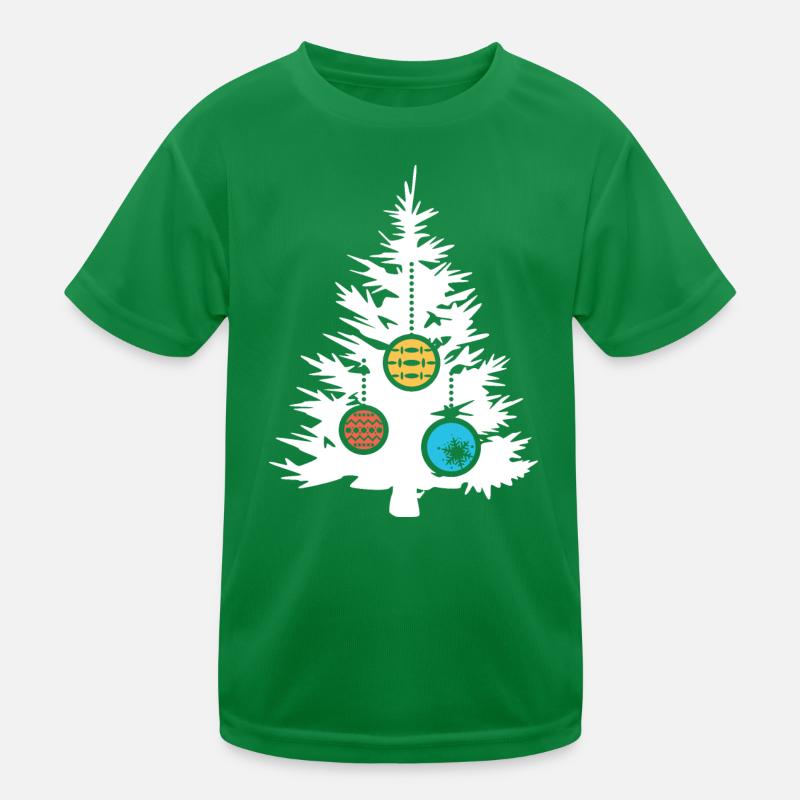 Arbre de Noël Symbole Boules Couleurs Icône Forêt De Sapin T-shirt sport Enfant