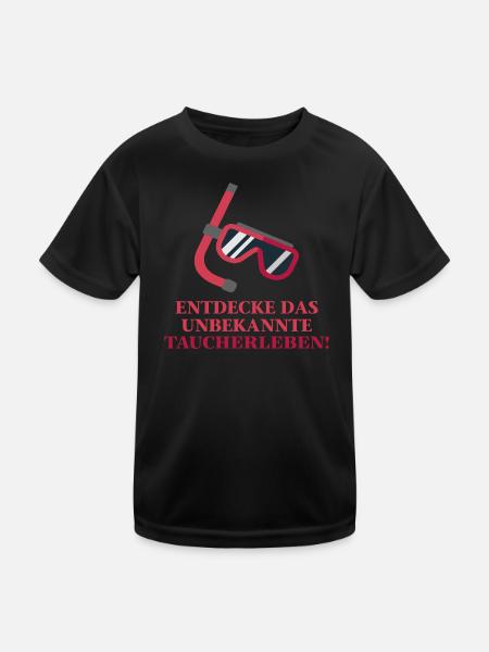 Entdecke das unbekannte Taucherleben Geschenk - Kinder Funktions-T-Shirt - Schwarz - Vorne