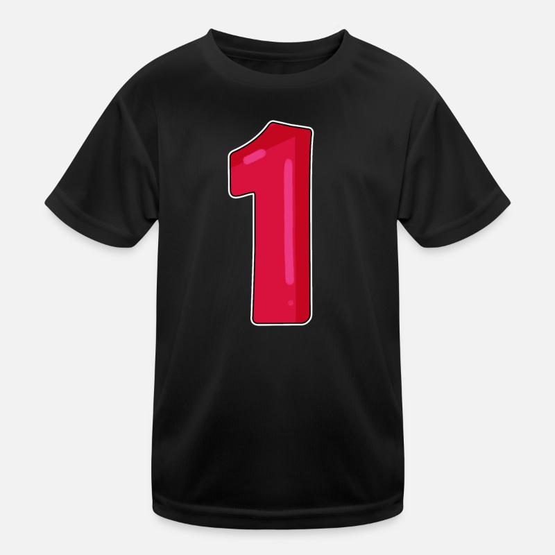 Nummer 1 Rot Dunkel Kinder Funktions-T-Shirt