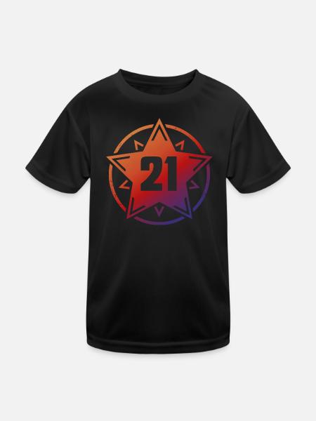 Superstar 21 - Kinder Funktions-T-Shirt - Schwarz - Vorne