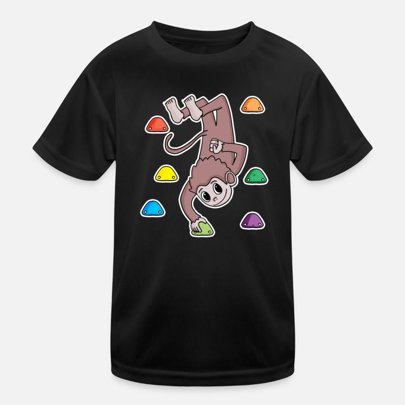 Affe Felsklettern Klettern Kinder Funktions-T-Shirt