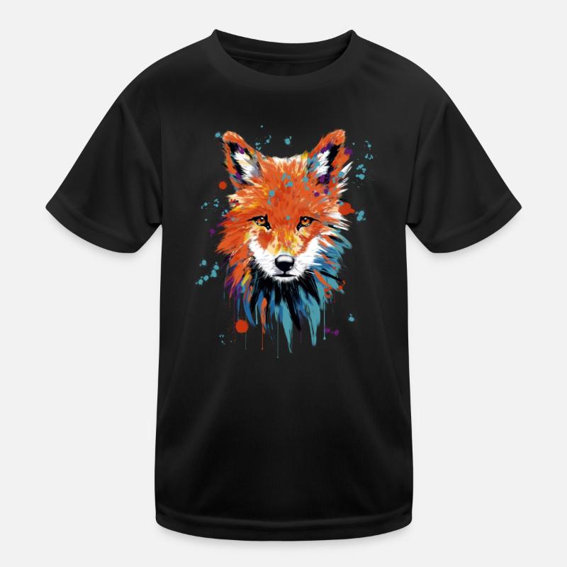 Fox Watercolor Kinder Funktions-T-Shirt