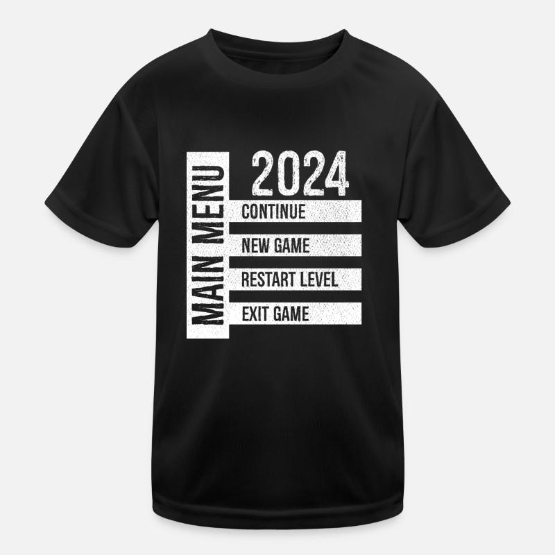 Main Menu Continue New Game Restart Level Exit Kids Functional T-Shirt