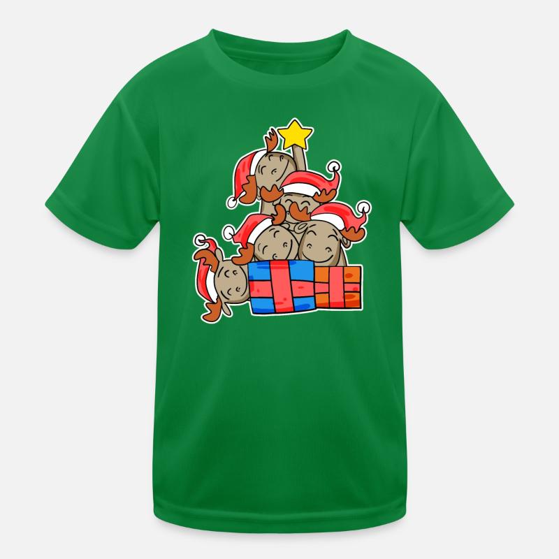 Elch Weihnachtsbaum Weihnachten Kinder Funktions-T-Shirt