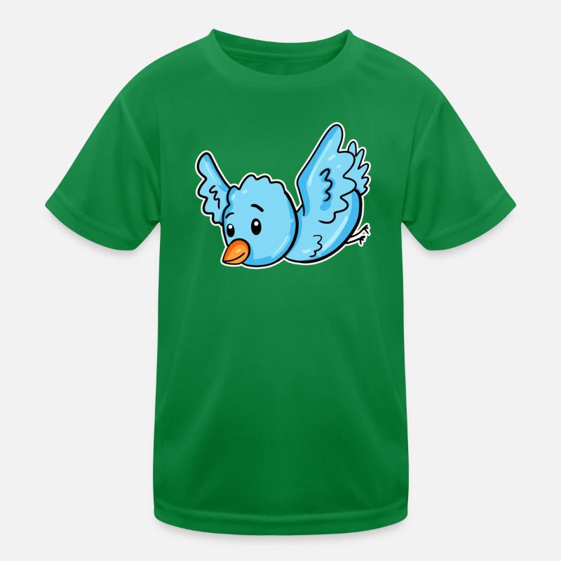 Ein blauer Vogel Kinder Funktions-T-Shirt
