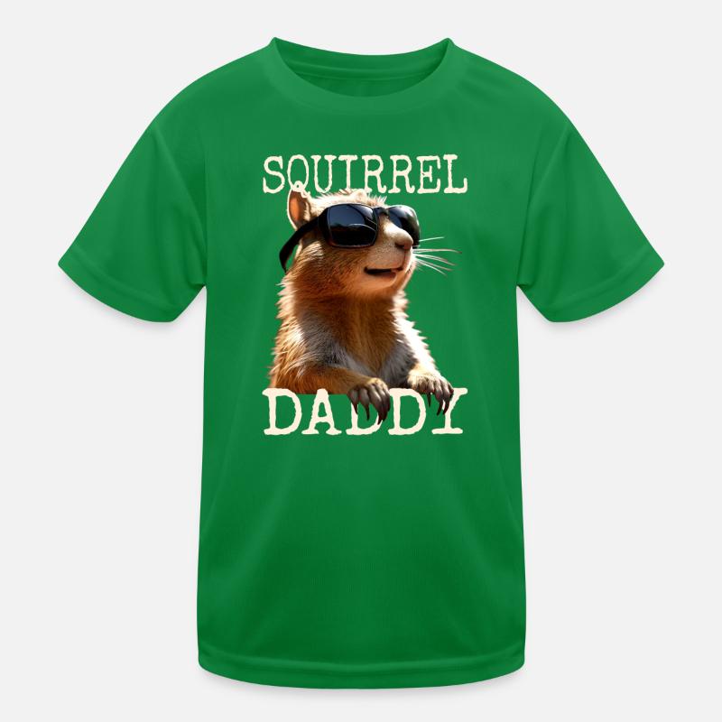 Squirrel Daddy Eichhörnchen Papa Vatertag Dad Kinder Funktions-T-Shirt