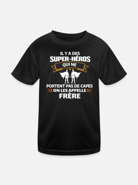 Super-Héros Frère Sans Cape - T-shirt sport Enfant - noir - Devant