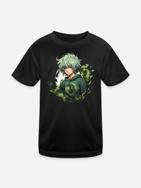 Manga Design - Kids Functional T-Shirt - black - Front