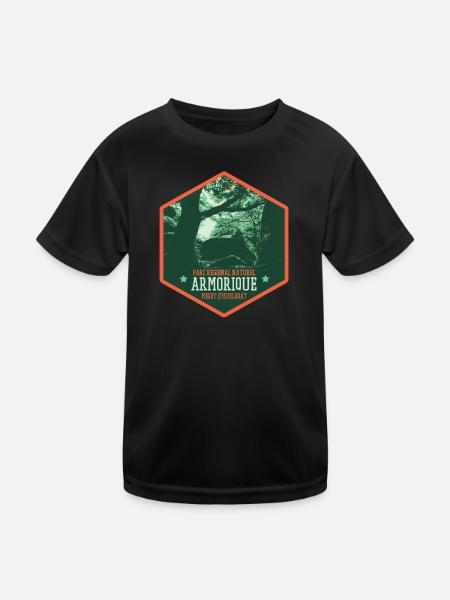 Forêt Huelgoat en armorique : Nature Mystique - T-shirt sport Enfant - noir - Devant