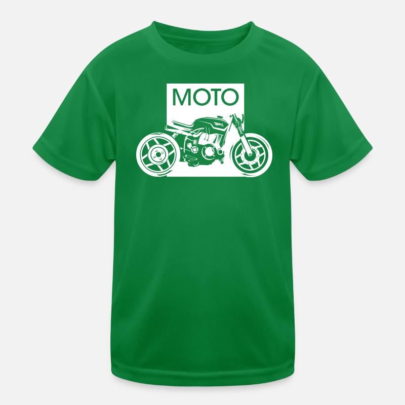 Moto Graphic Garage Custom Workshop Biker Motorcycle Kids Functional T-Shirt