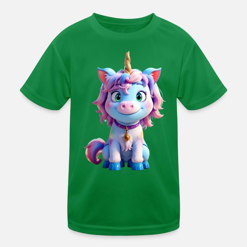 Buntes 3D-Einhorn Kinder Funktions-T-Shirt