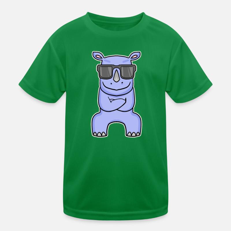Nilpferd mit Brille Kinder Funktions-T-Shirt