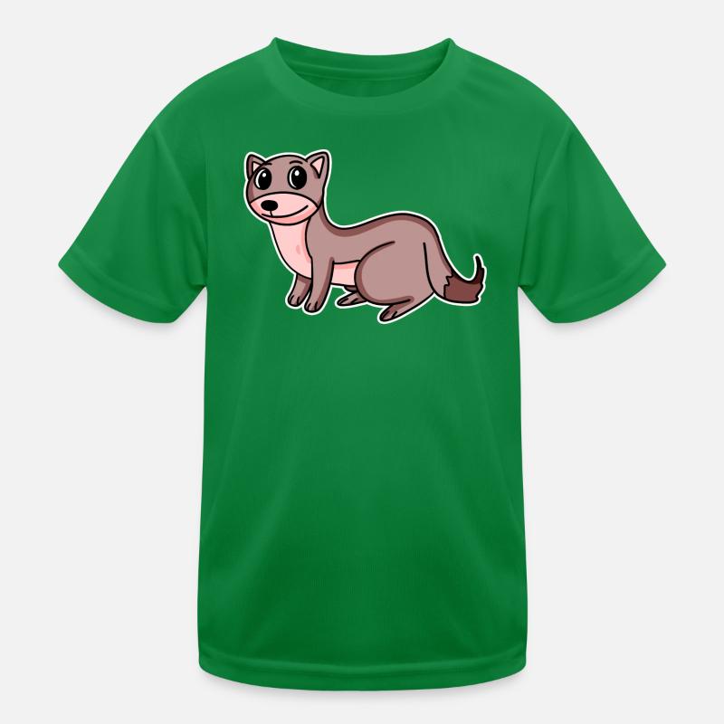 Weasel Motif Kids Functional T-Shirt