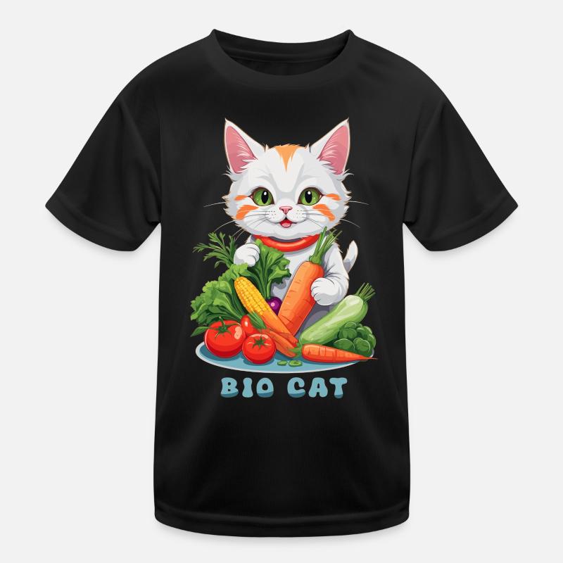 Bio Katze Kinder Funktions-T-Shirt
