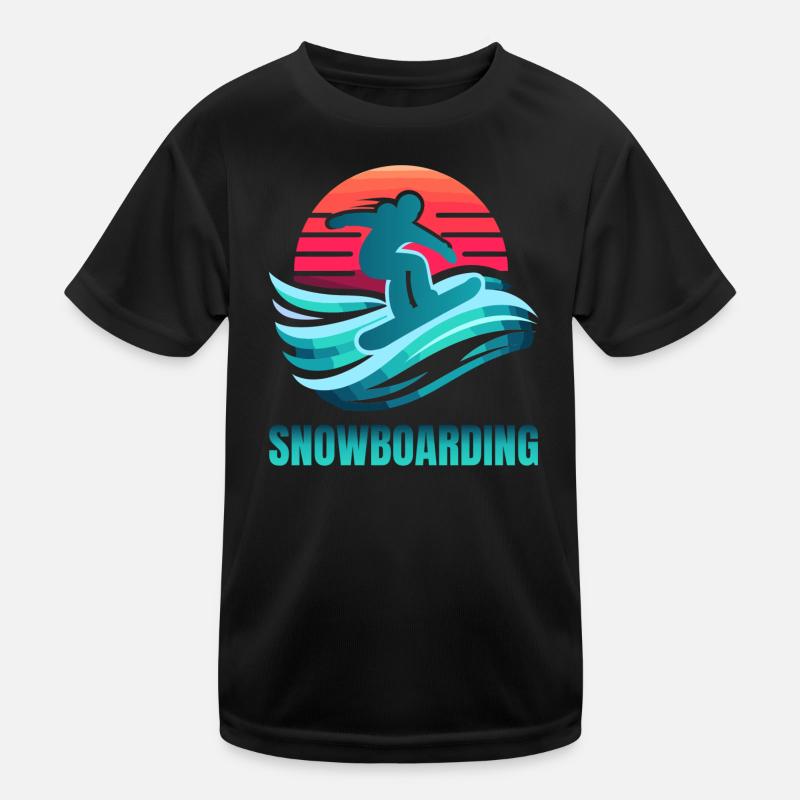 Vibrant Snowboarding Surf Scene Kids Functional T-Shirt